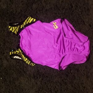 Gk size CM Purple with yellow zebra print Leotard